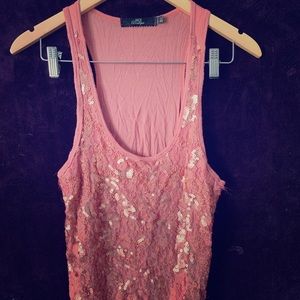 Rose Gold Sequin tank top